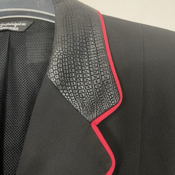 Grand Prix Equestrian Hunt Coat Women Sz 18R (Fits like 10) Black Red Trim Snake - Picture 5 of 16